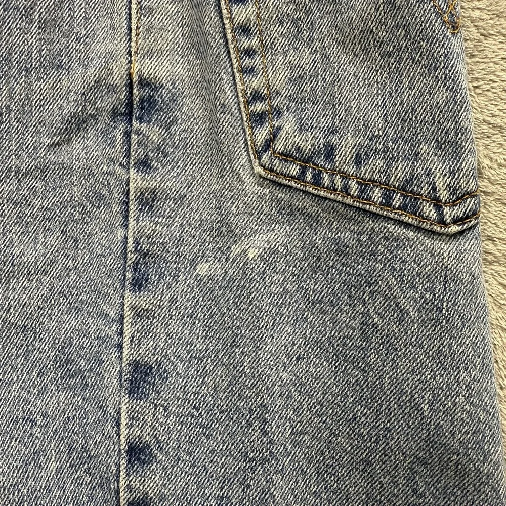 Levis 505 Denim Shorts Mens 36 Blue Jean Medium Wash Distressed Retro
